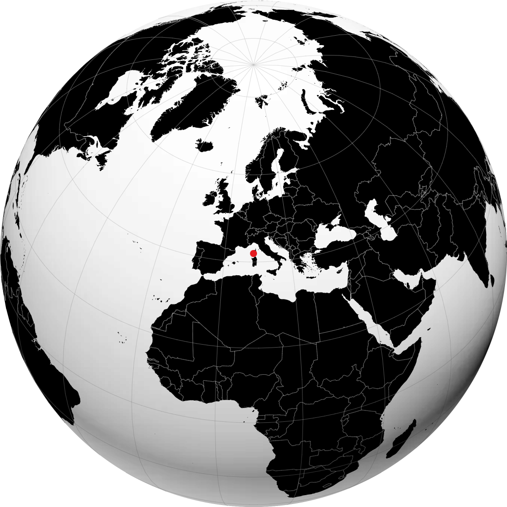 Ajaccio sul globo