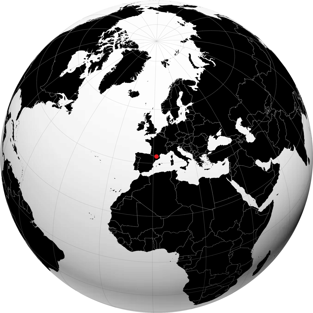 Andorra la Vella sul globo