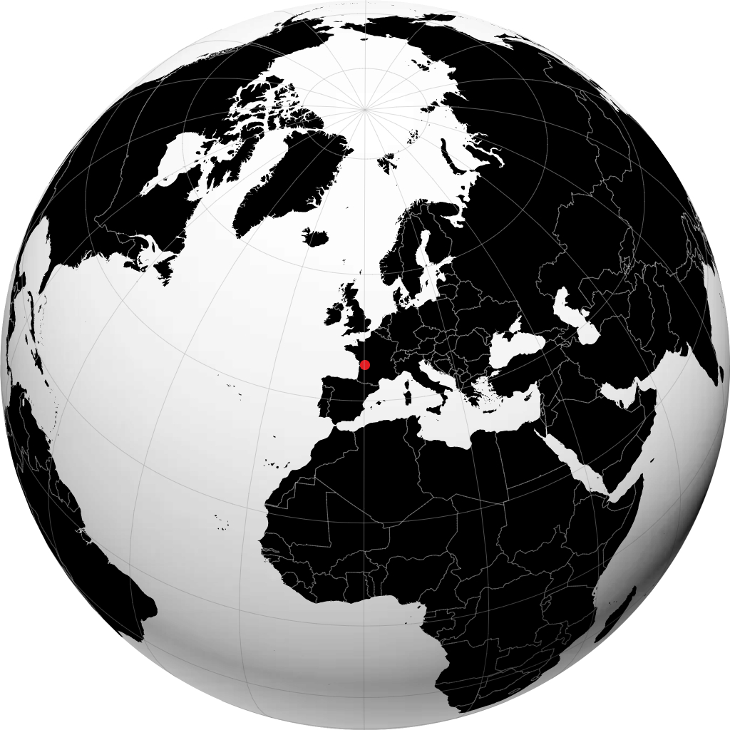 Angoulême sul globo