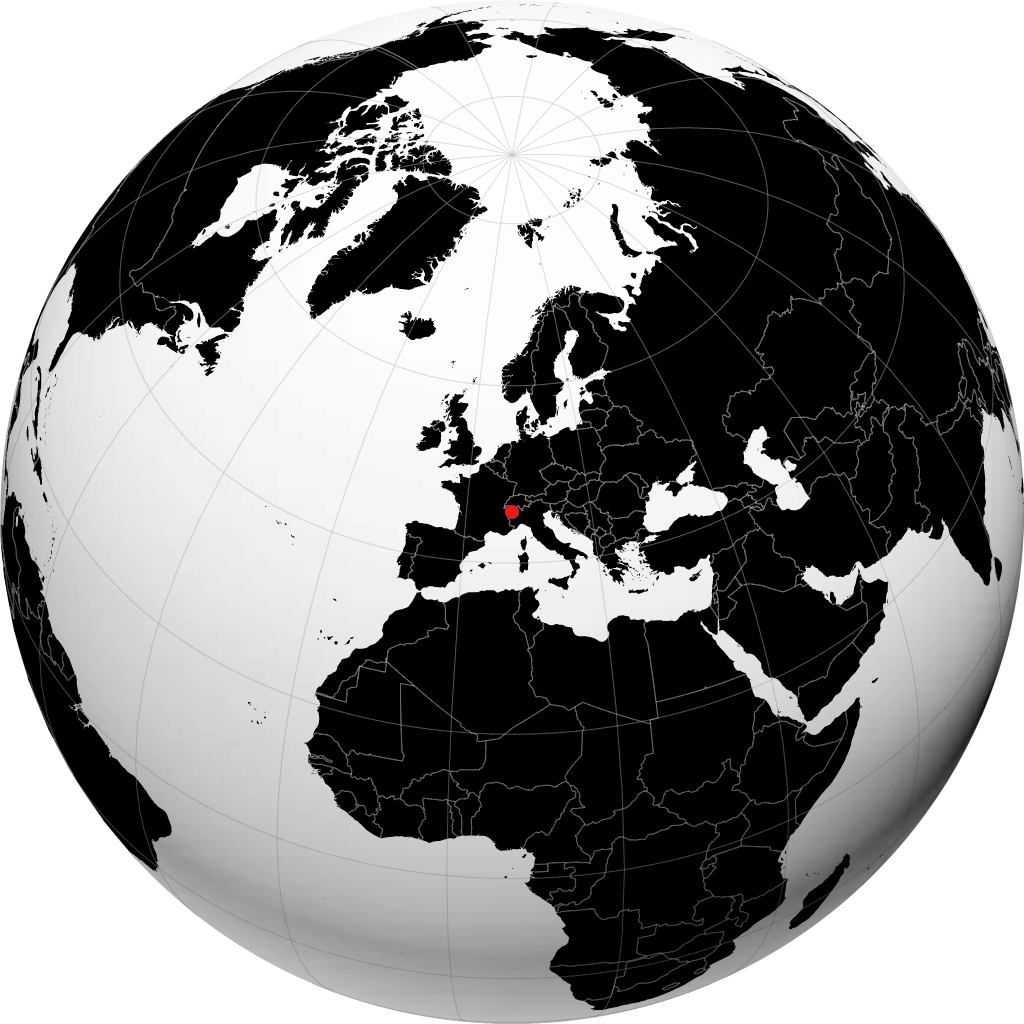Aosta sul globo