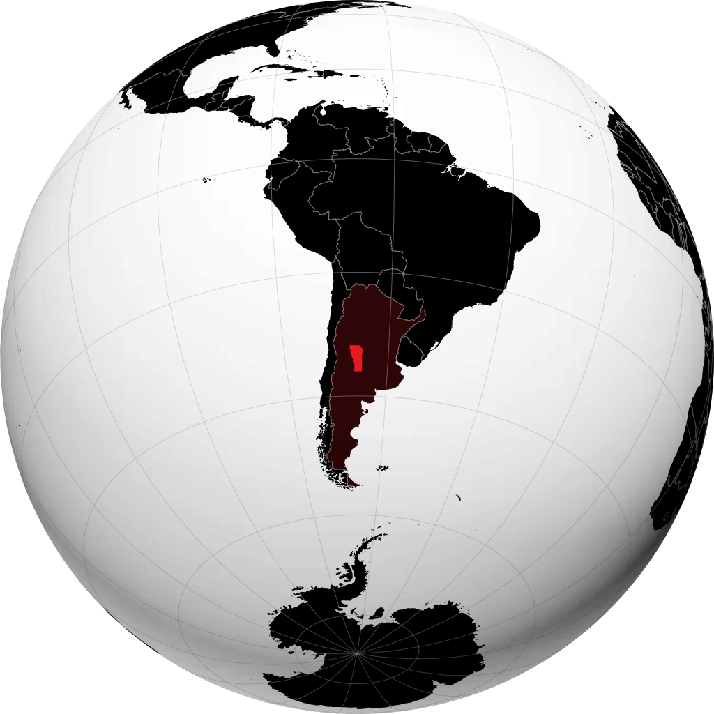 Provincia di San Luis sul globo