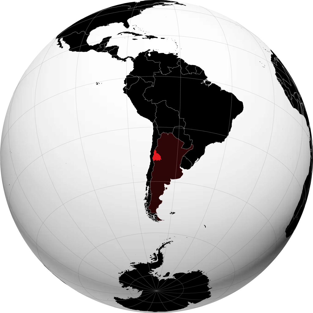 Provincia di San Juan sul globo