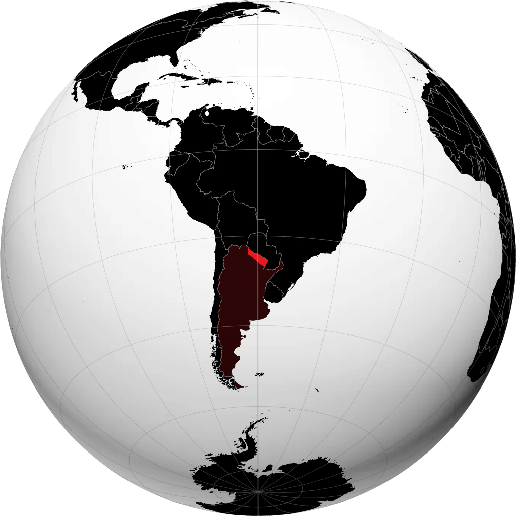 Provincia di Formosa sul globo