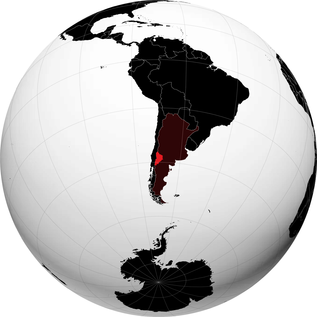 Provincia di Neuquén sul globo