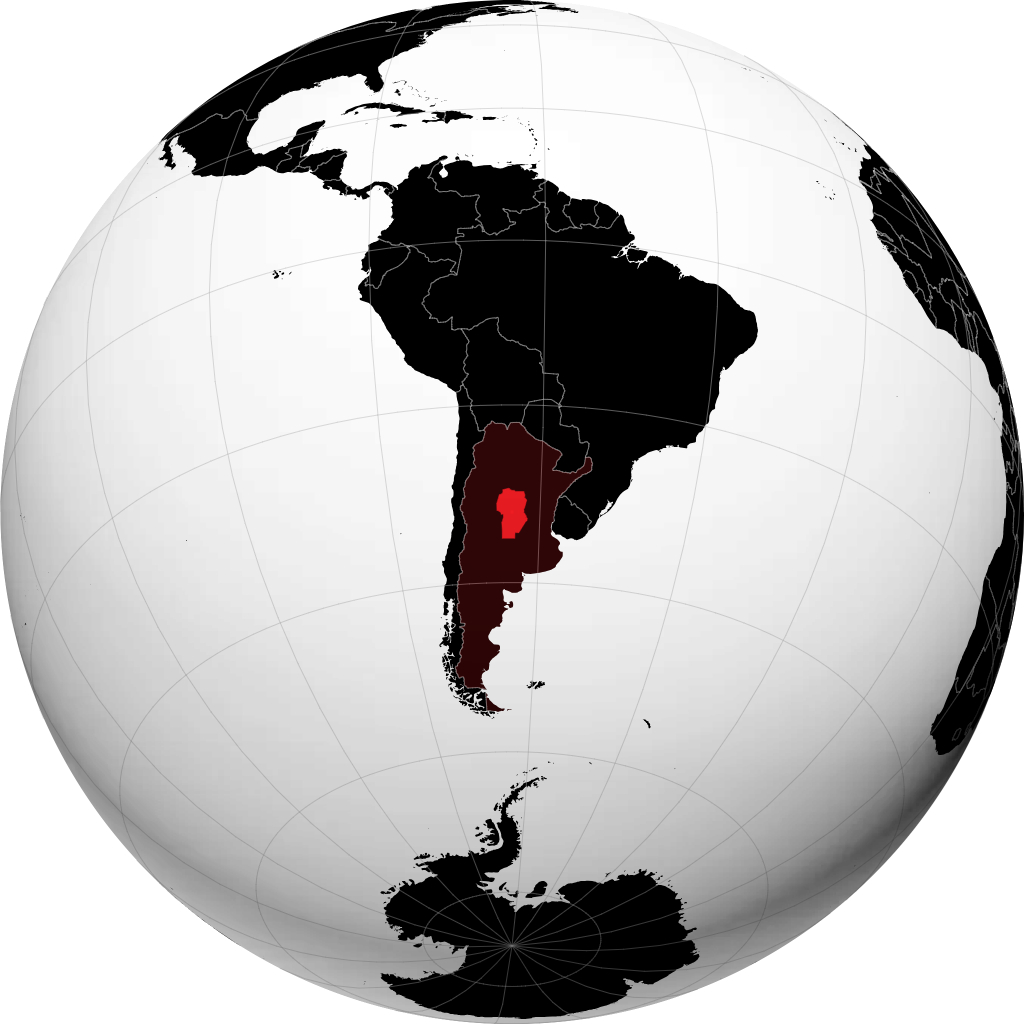 Provincia di Córdoba sul globo