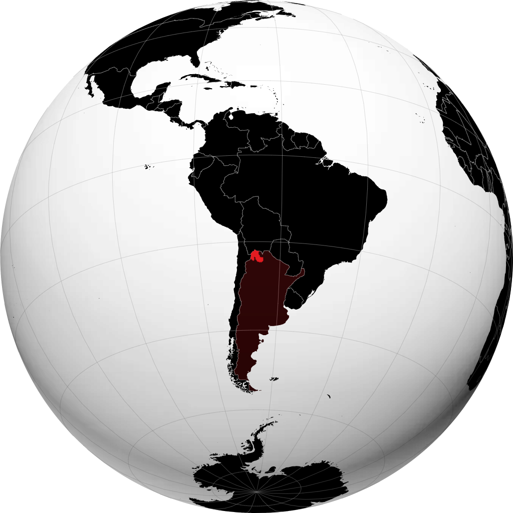 Provincia di Jujuy sul globo