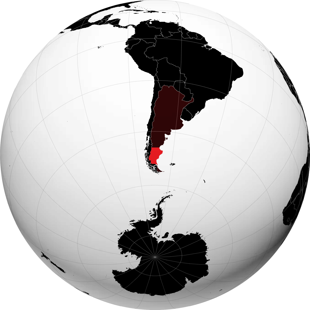 Provincia di Santa Cruz sul globo