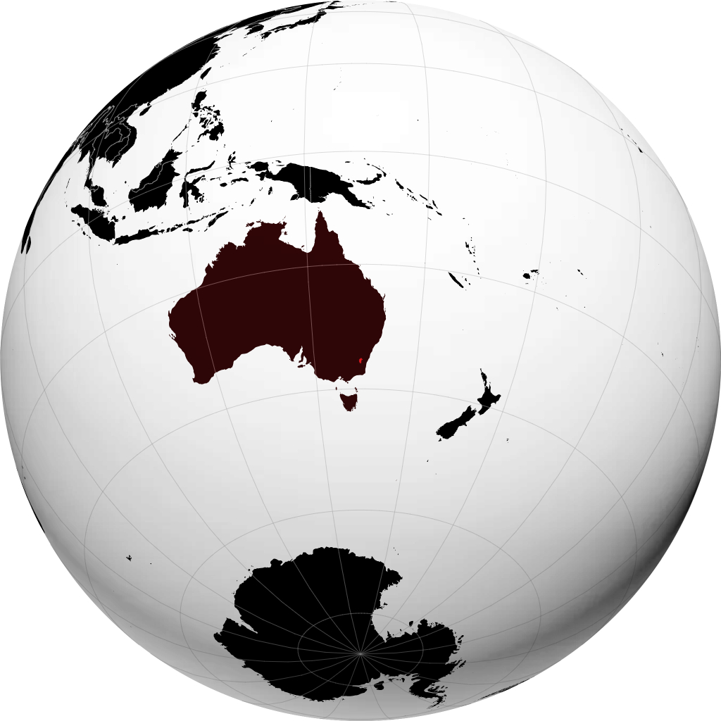 Territorio della Capitale Australiana sul globo