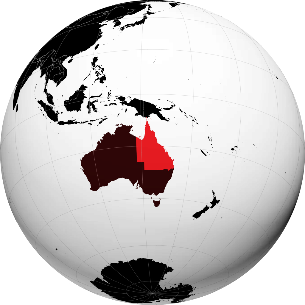 Stato del Queensland sul globo