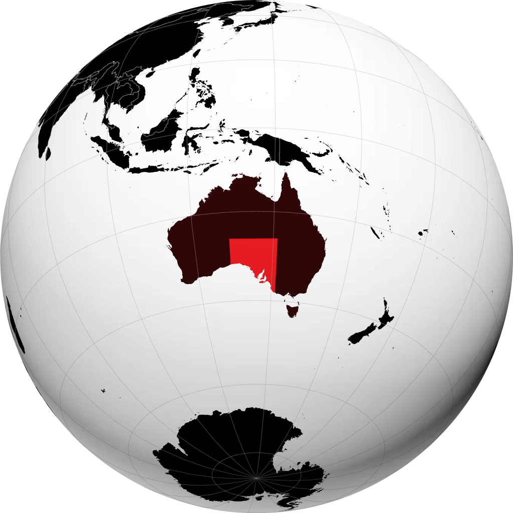 Stato dell'Australia Meridionale sul globo