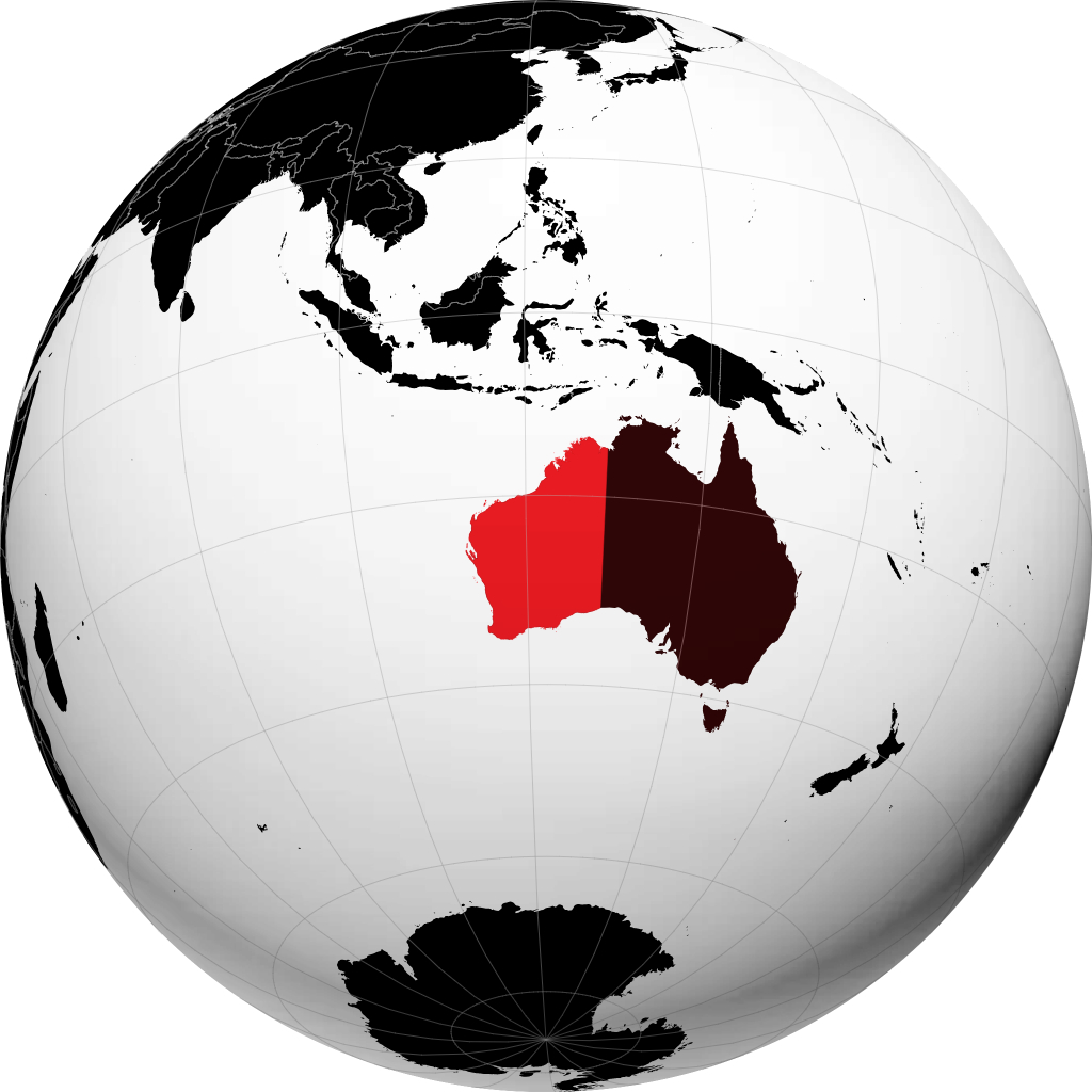 Stato dell'Australia Occidentale sul globo