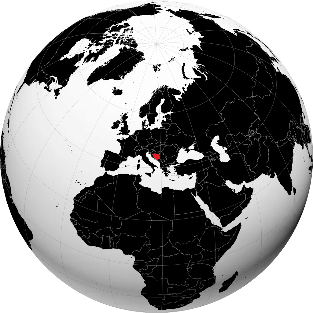 Bosnia ed Erzegovina sul globo