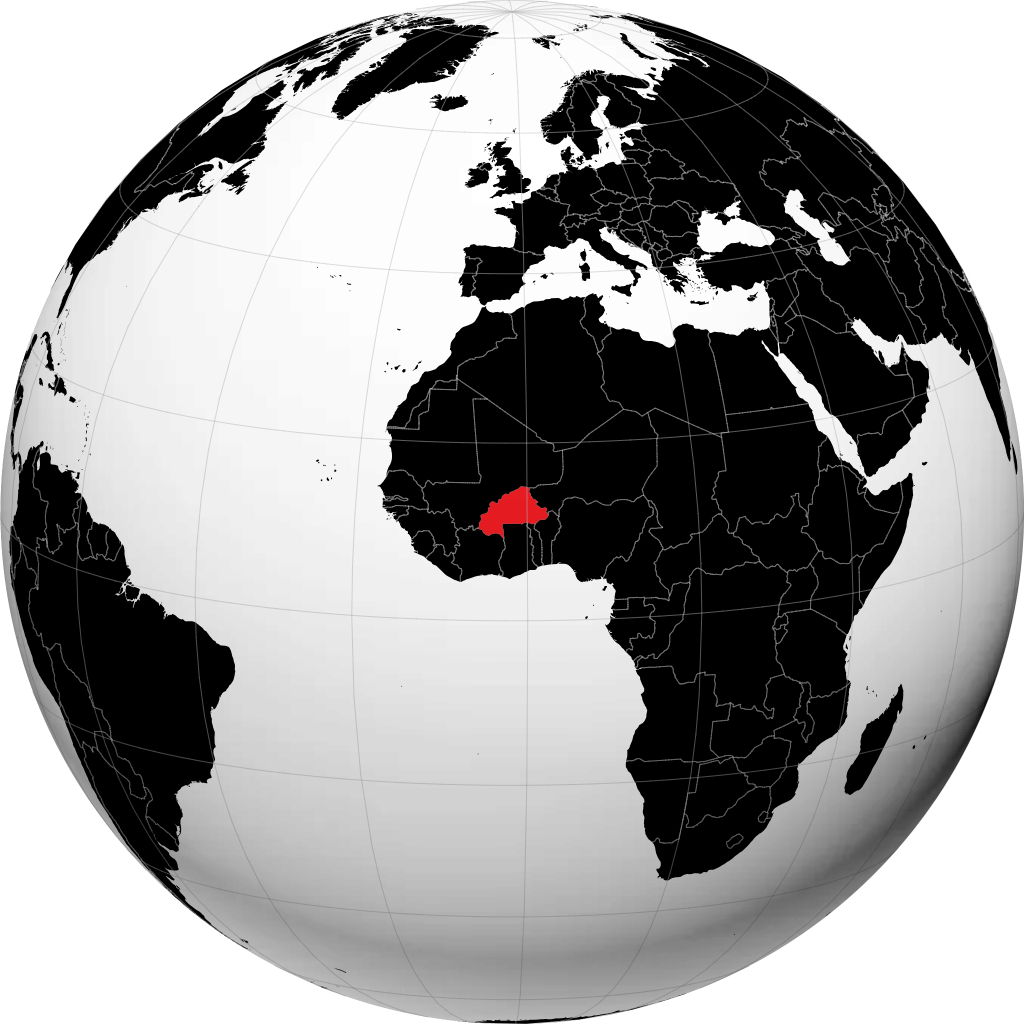 Burkina Faso sul globo