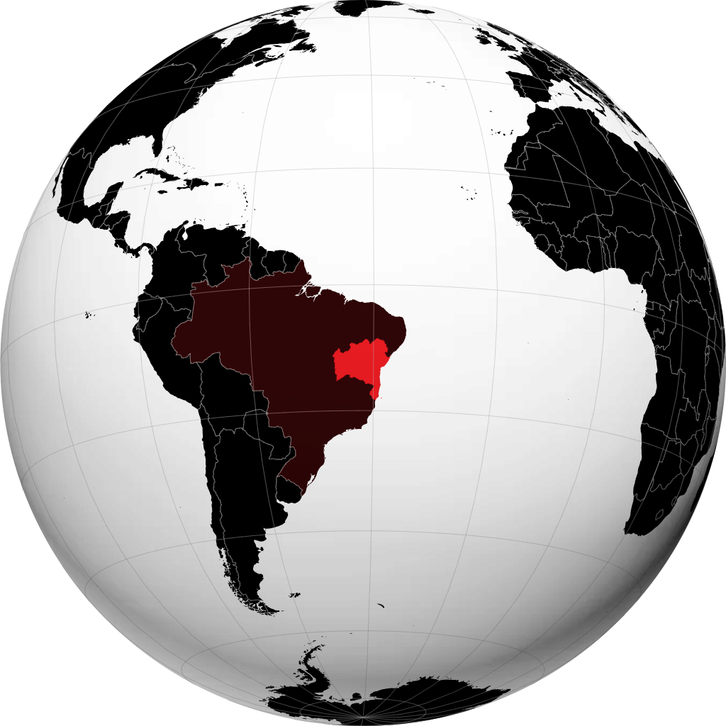 Stato di Bahia sul globo