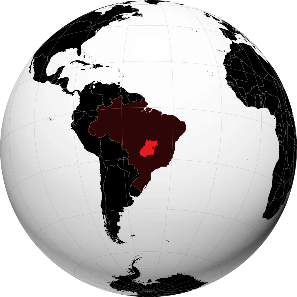 Stato di Goiás sul globo