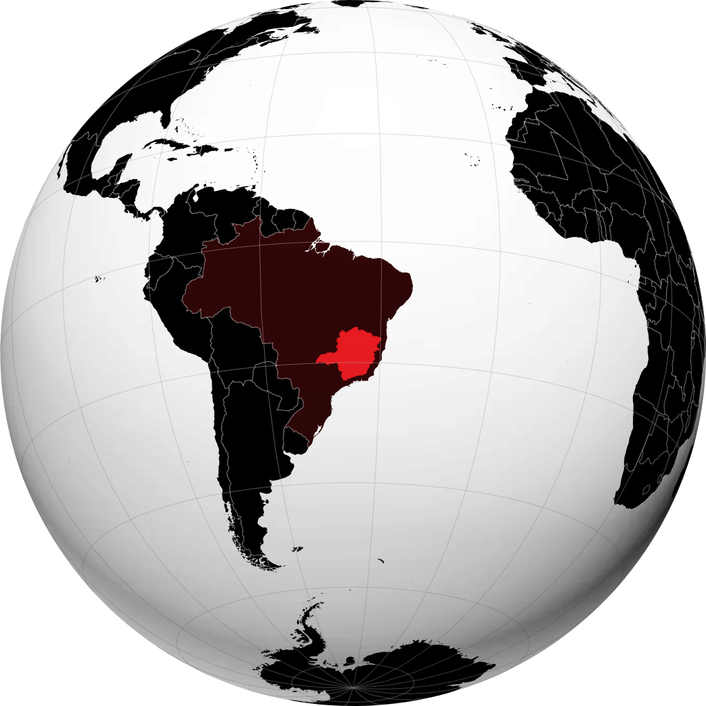 Stato di Minas Gerais sul globo
