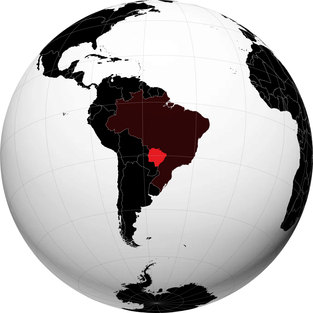 Stato del Mato Grosso do Sul sul globo