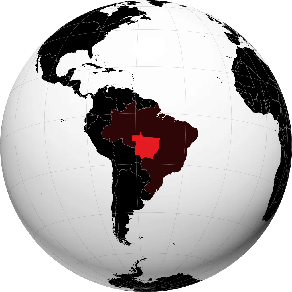 Stato del Mato Grosso sul globo