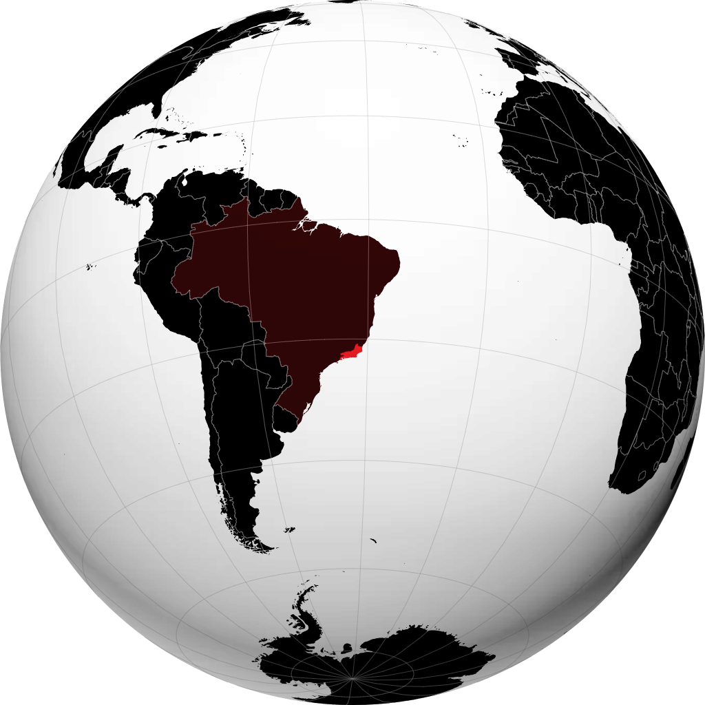 Stato di Rio de Janeiro sul globo