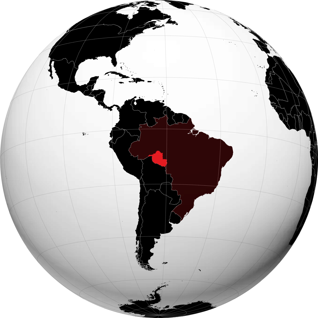 Stato di Rondônia sul globo