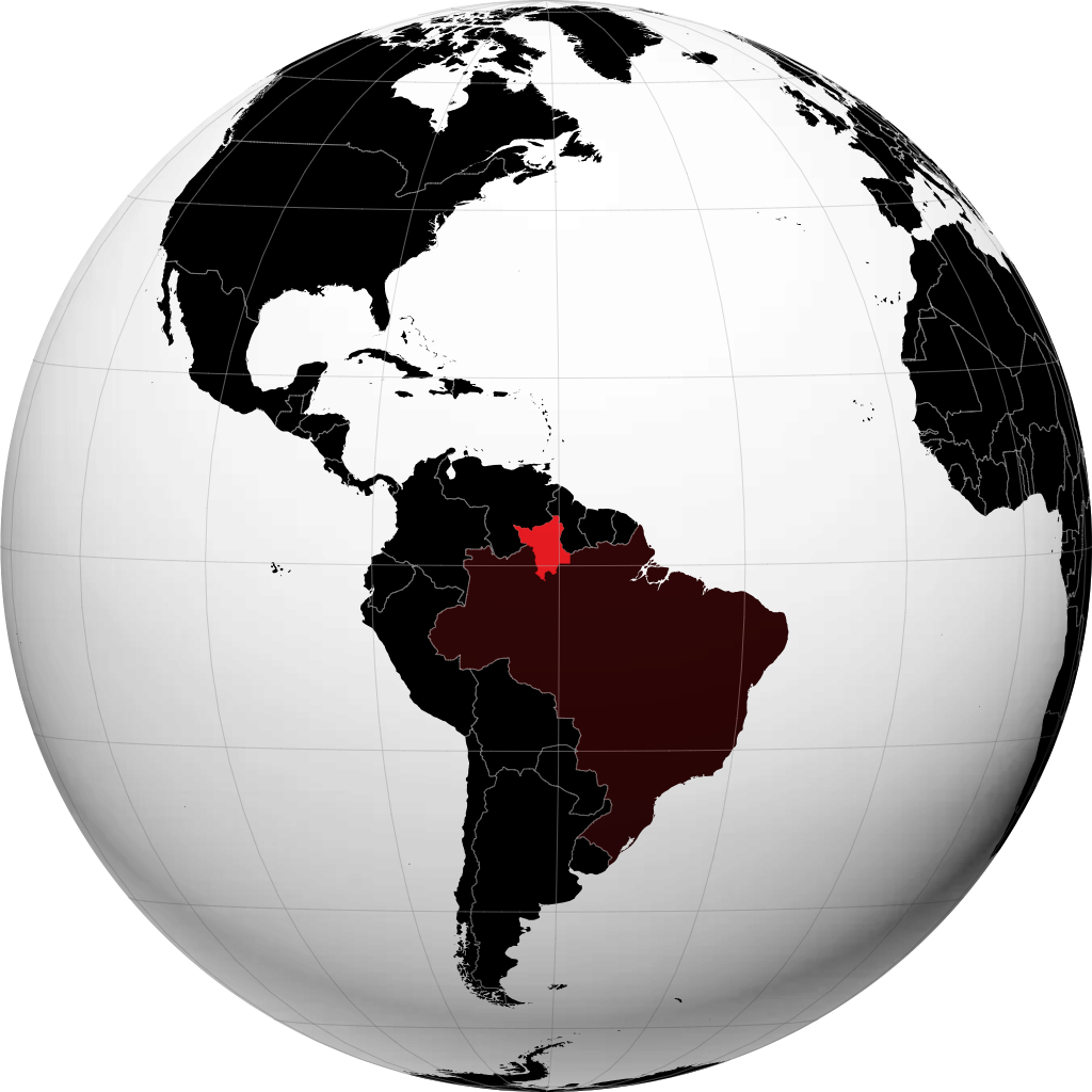 Stato di Roraima sul globo