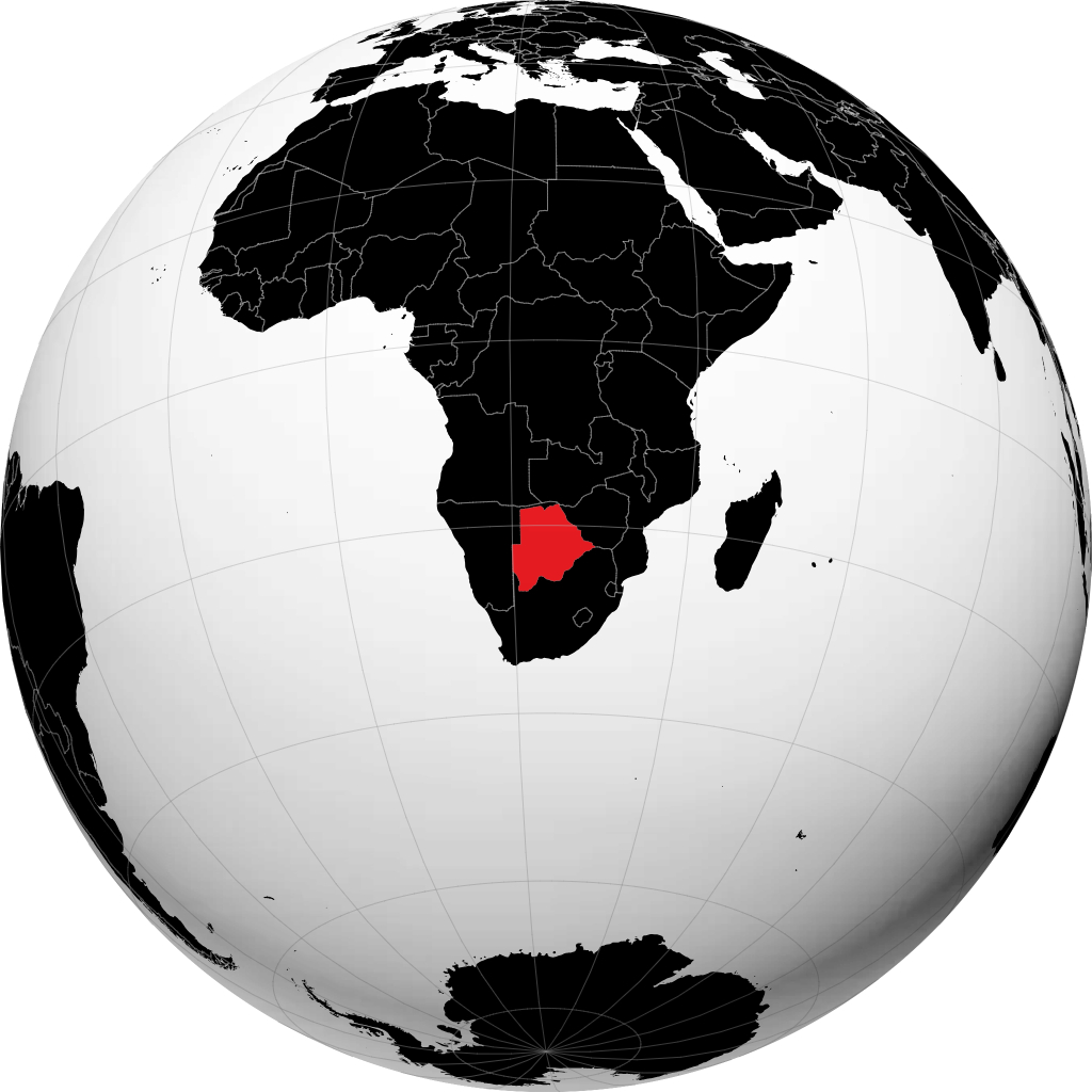 Botswana sul globo