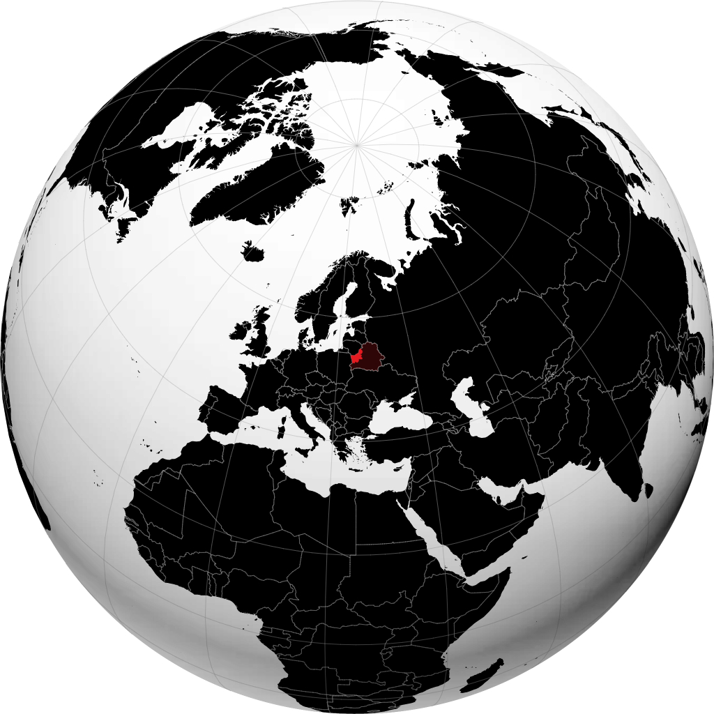 Regione di Grodno sul globo