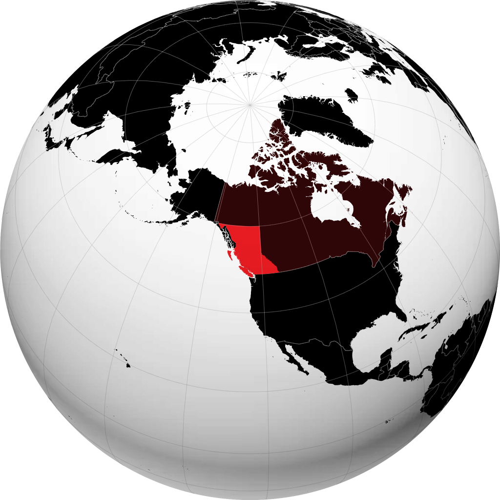 Columbia Britannica sul globo
