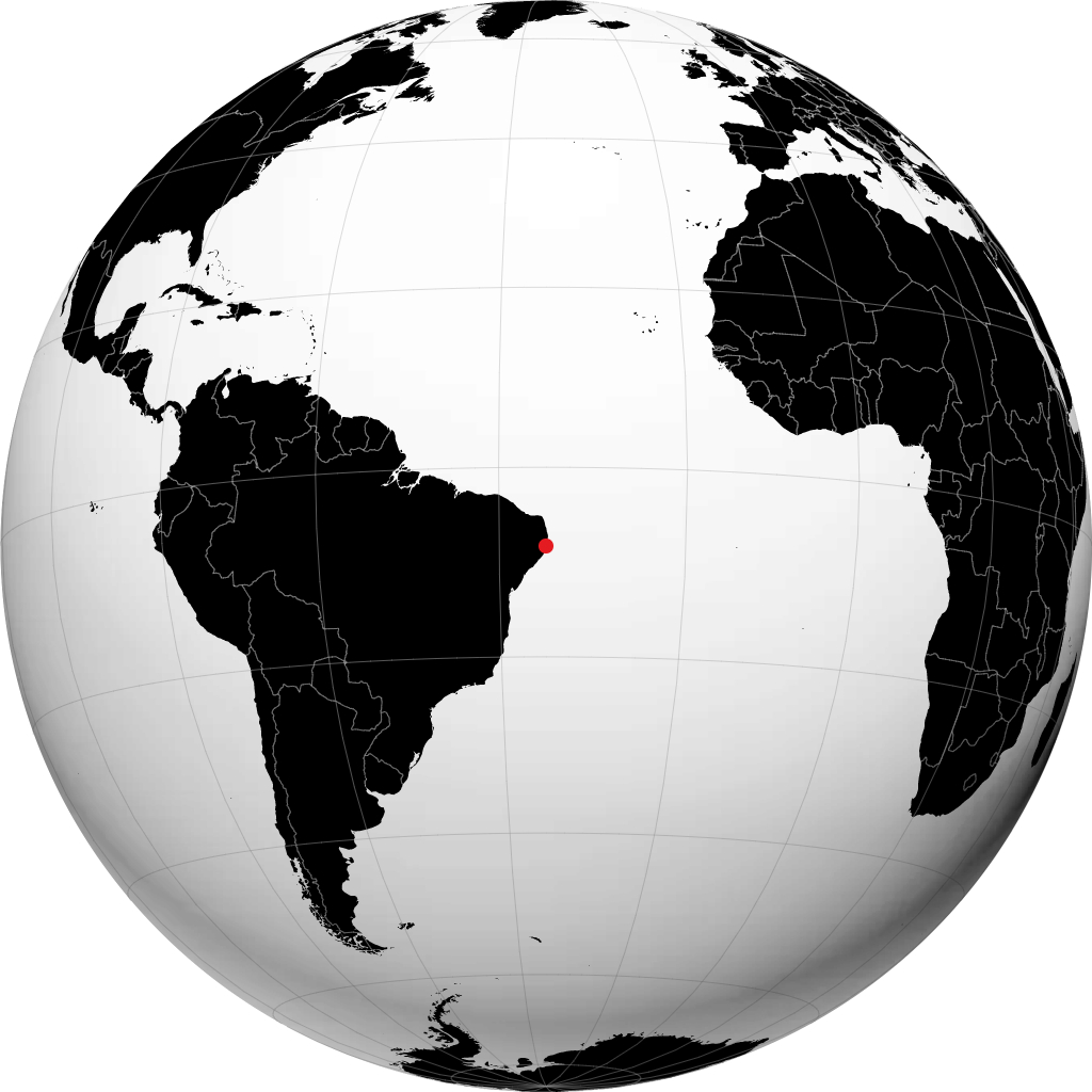 Cabo de Santo Agostinho sul globo