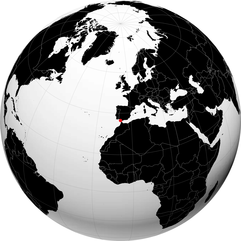 Cadice sul globo