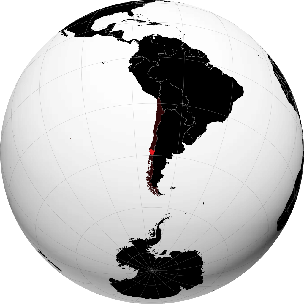 Regione dell'Araucanía sul globo