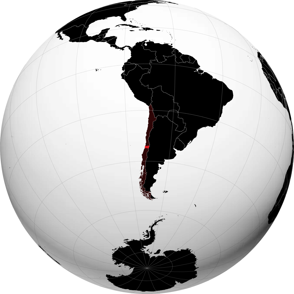Regione del Libertador General Bernardo O'Higgins sul globo