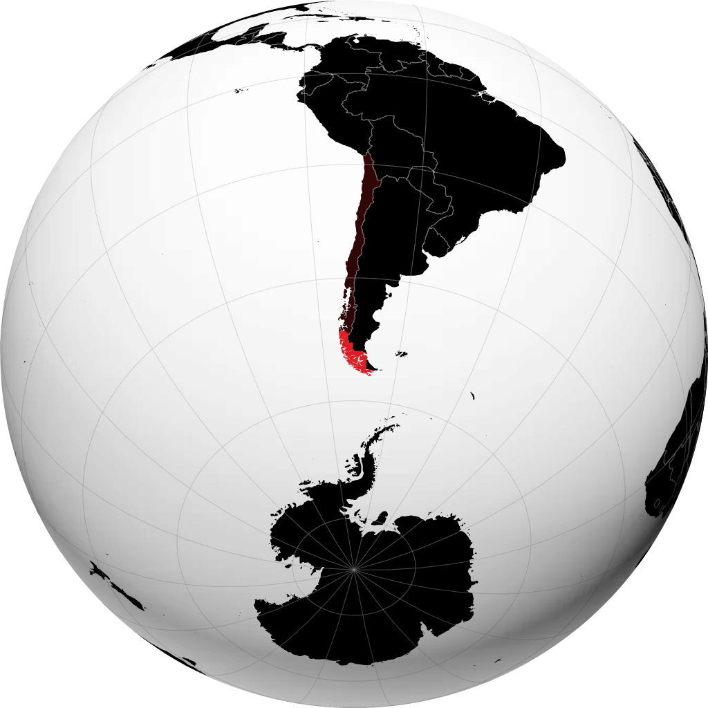 Regione di Magallanes e dell'Antartide cilena sul globo