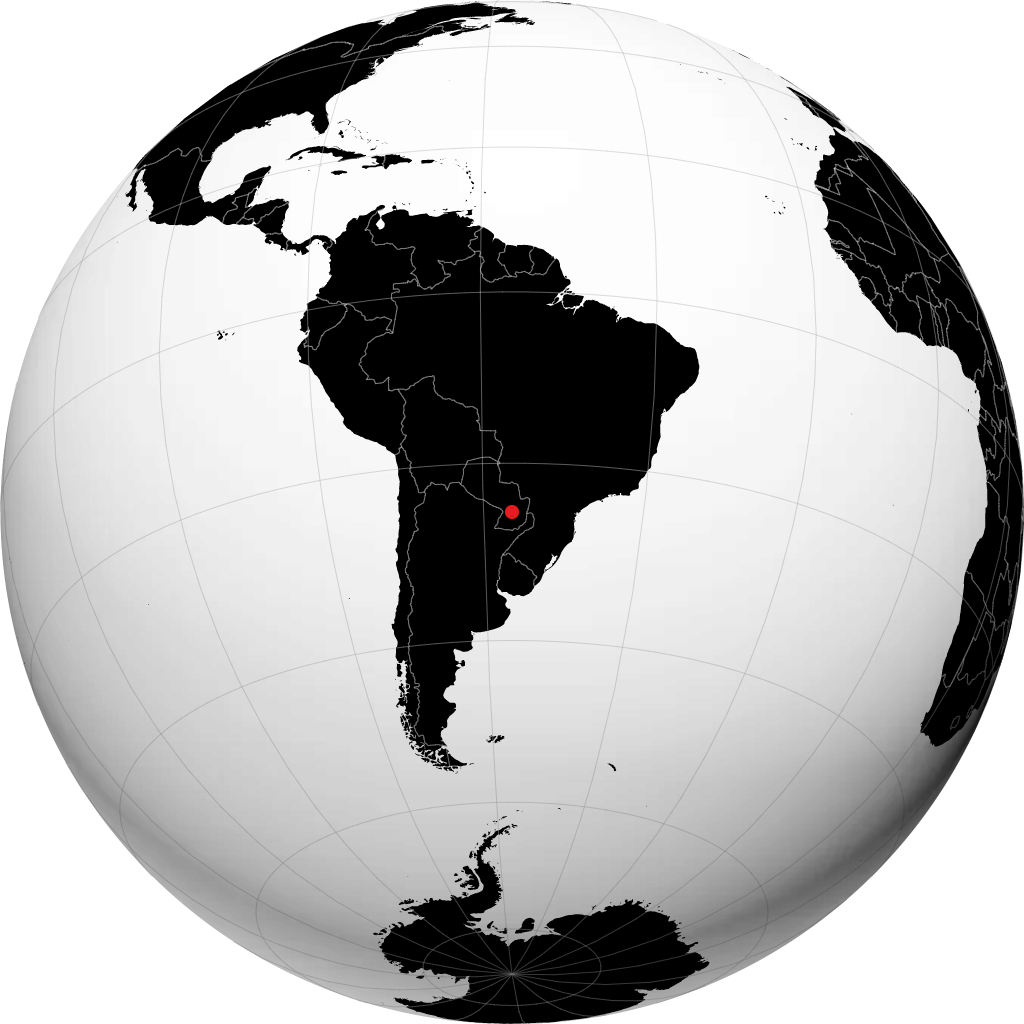 Coronel Oviedo sul globo