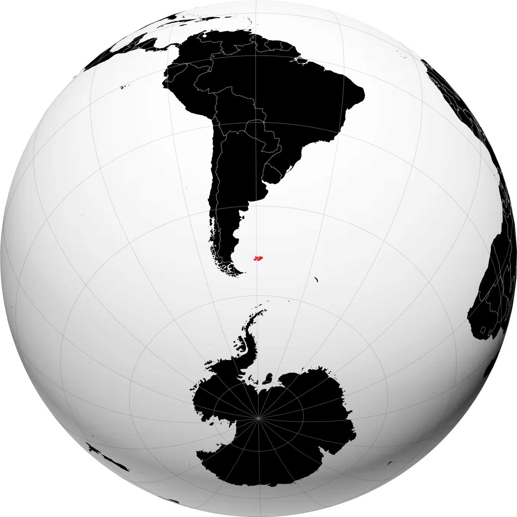 Isole Falkland sul globo