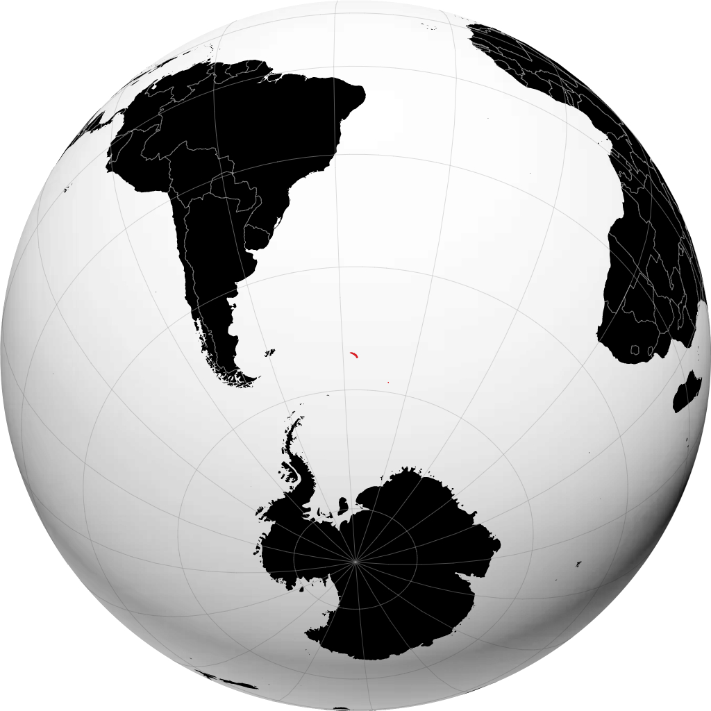 Georgia del Sud e Isole Sandwich Meridionali sul globo