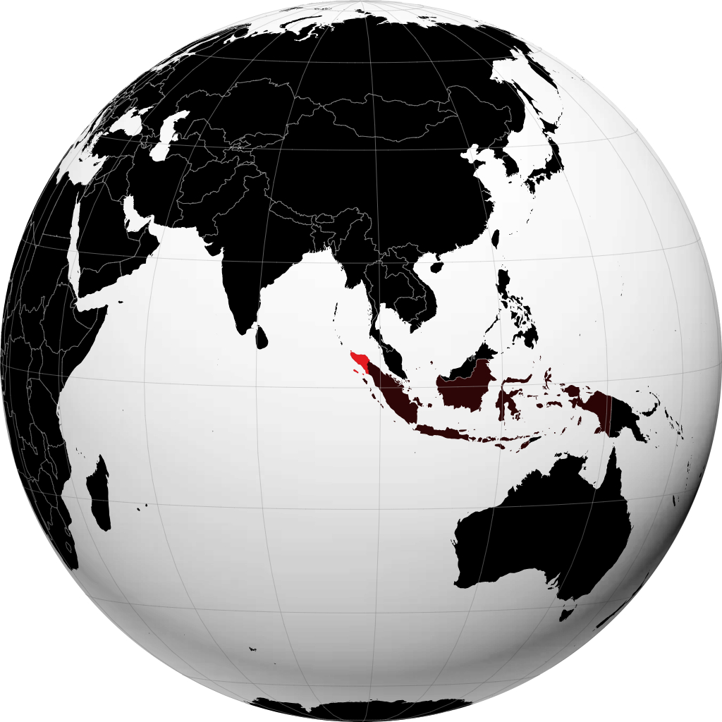 Provincia di Nanggroe Aceh Darussalam sul globo