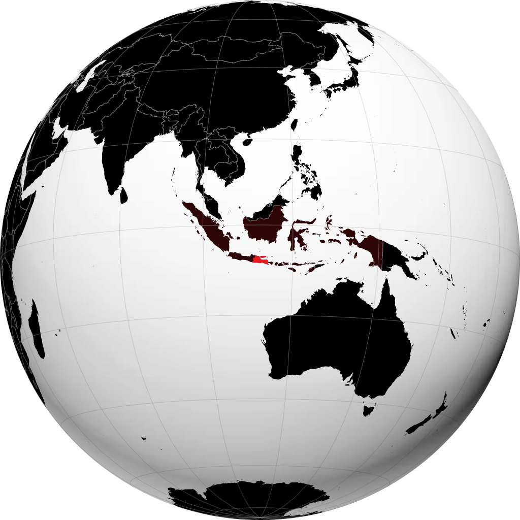 Giava Orientale sul globo