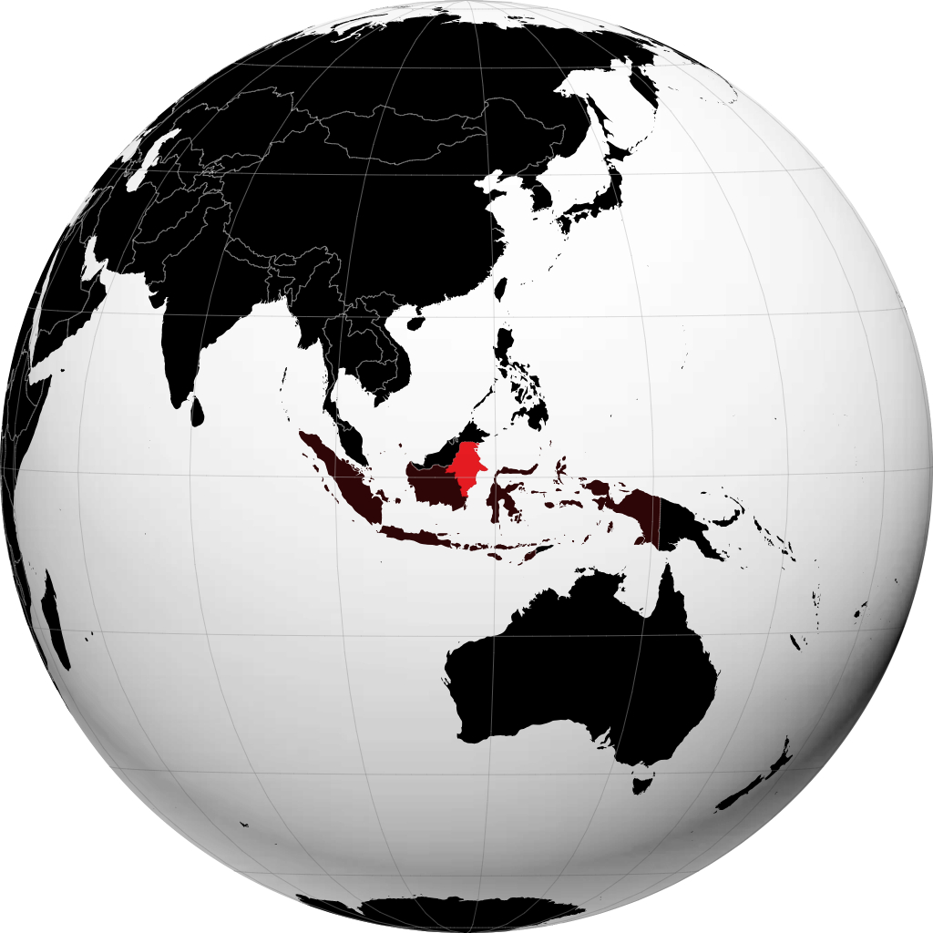Provincia di Kalimantan Orientale sul globo