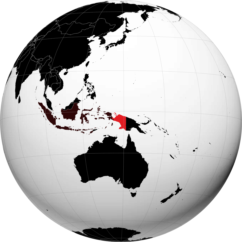 Provincia di Papua sul globo