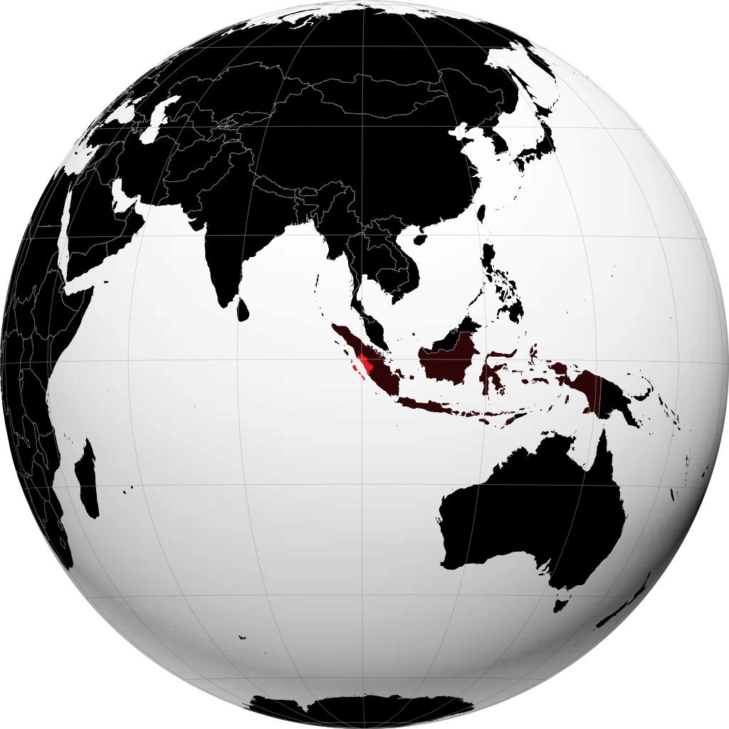 Provincia di Sumatra Occidentale sul globo