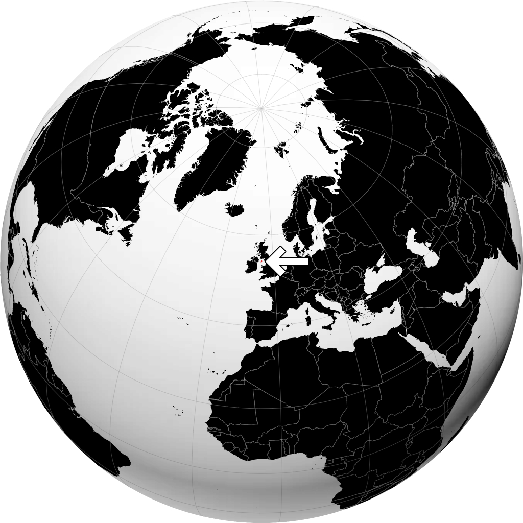 Isola di Man sul globo