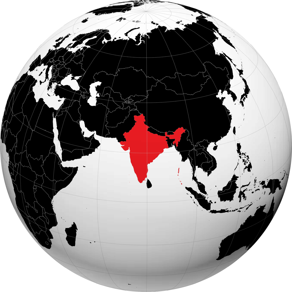 India sul globo