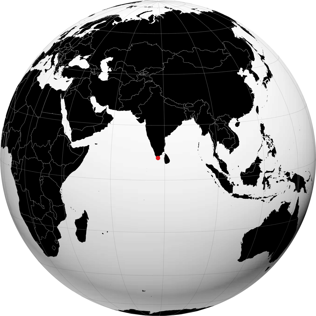 Kanniyakumari sul globo