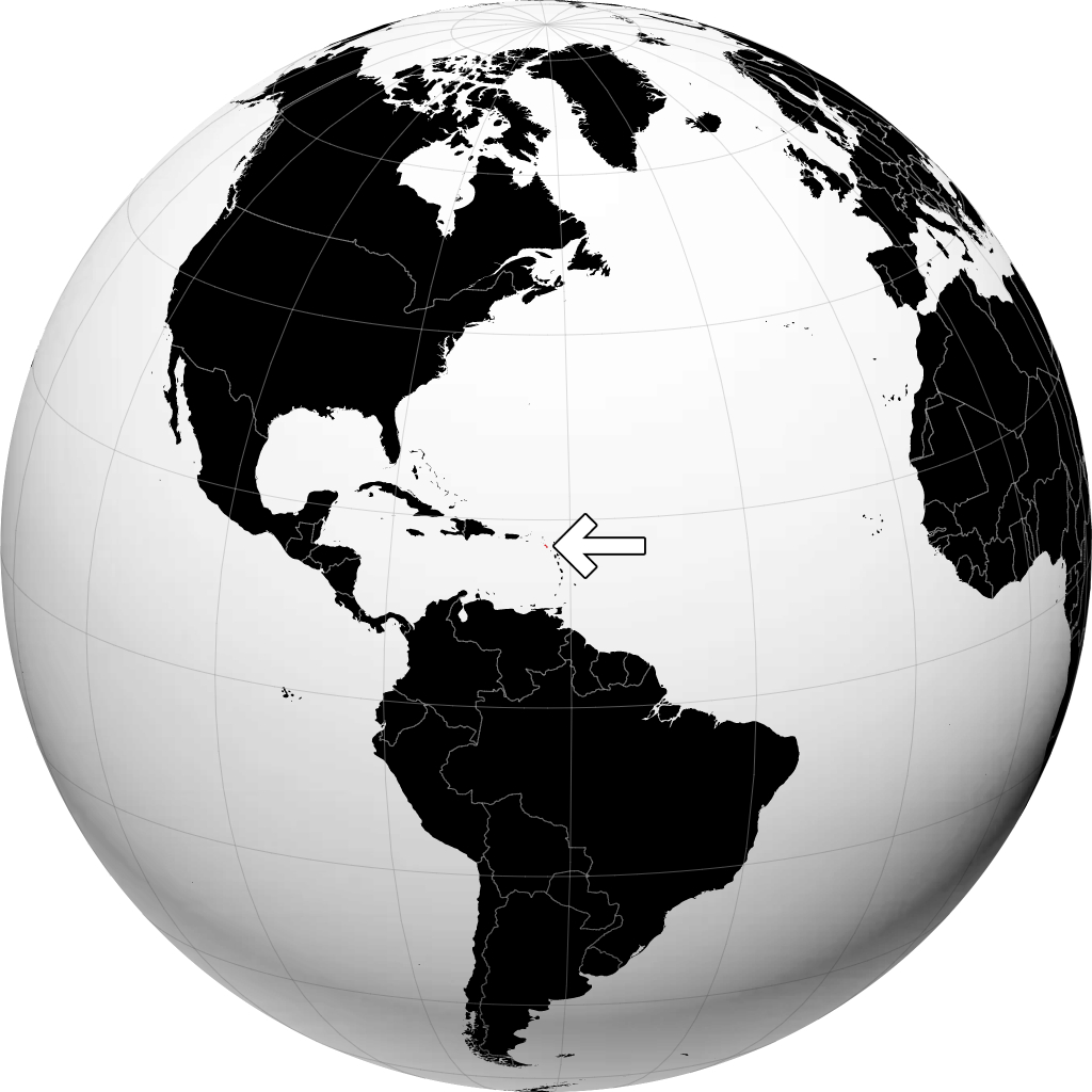 Saint Kitts e Nevis sul globo