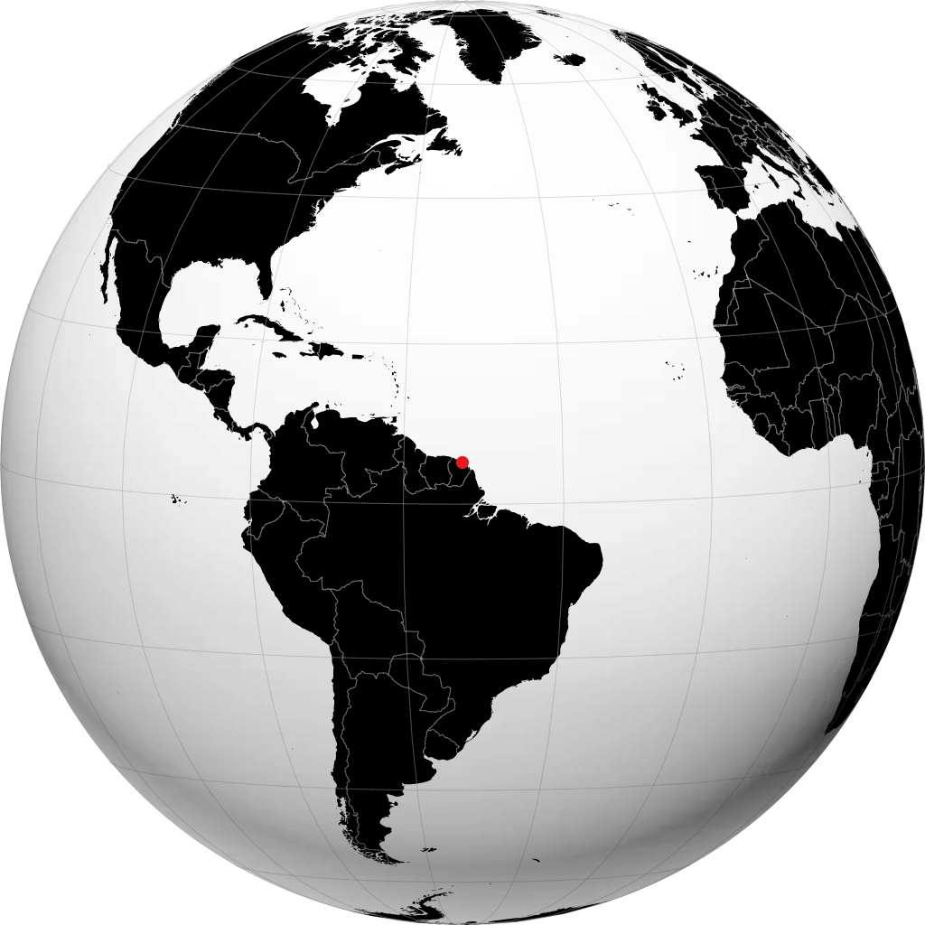 Kourou sul globo