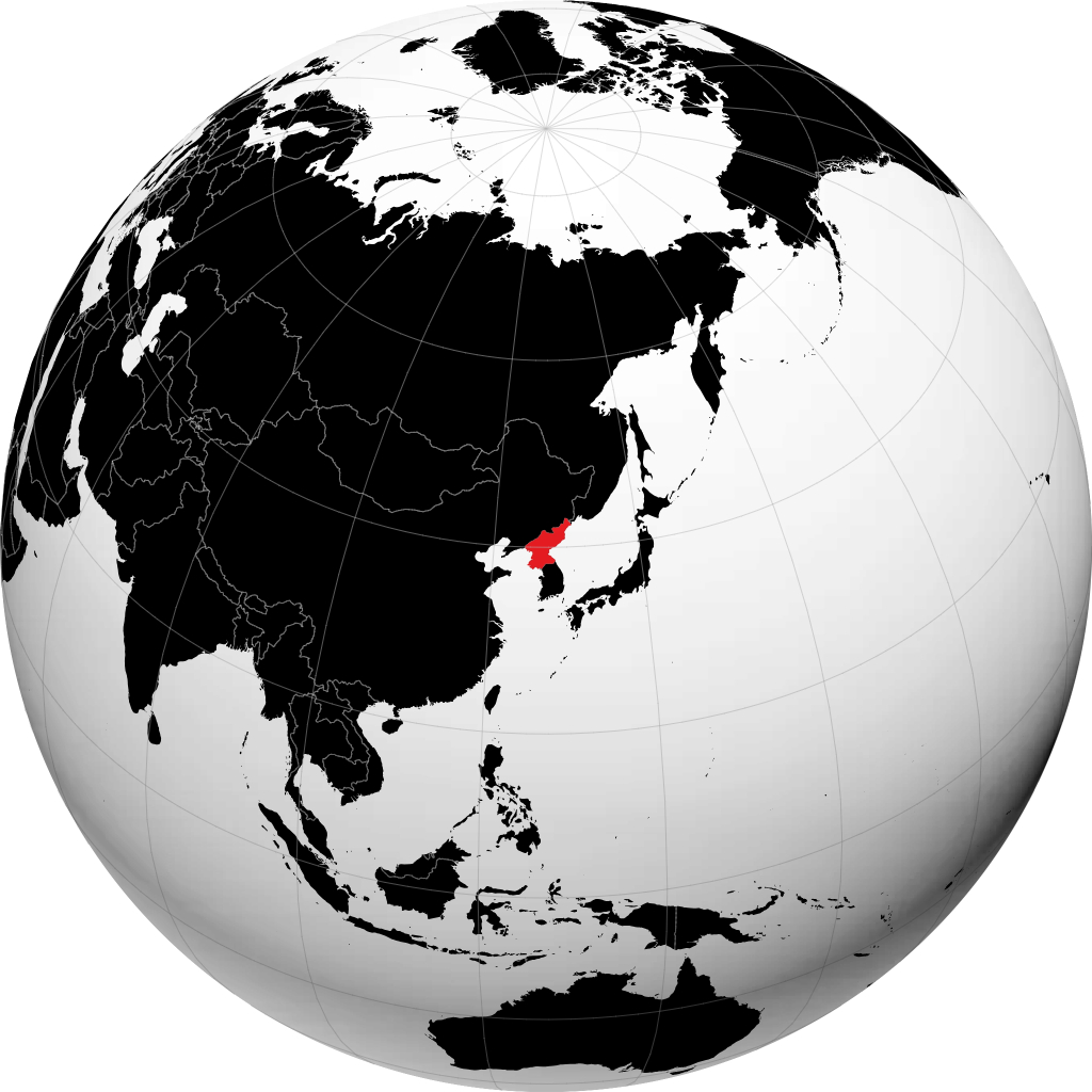 Corea del Nord sul globo