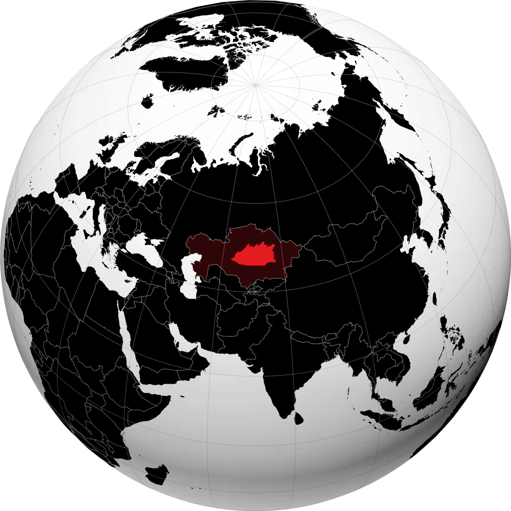 Provincia di Karaganda sul globo