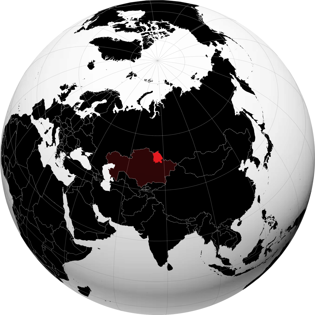 Provincia di Pavlodar sul globo