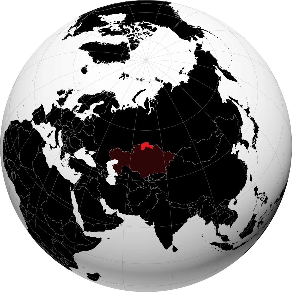 Oblast del Kazakistan Settentrionale sul globo